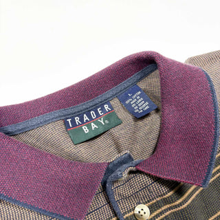 00's TRADER BAY デザイン ボーダー ポロシャツ