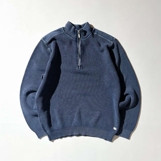 00's Tommy Bahama JEANS ハーフジップ インディゴ ニット セ－ター