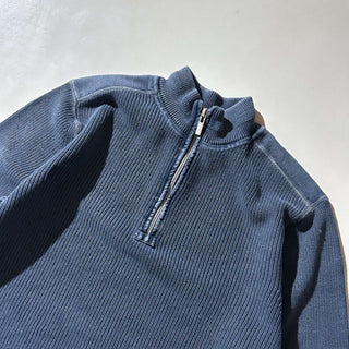 00's Tommy Bahama JEANS ハーフジップ インディゴ ニット セ－ター