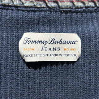 00's Tommy Bahama JEANS ハーフジップ インディゴ ニット セ－ター