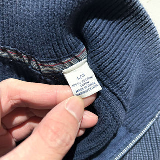 00's Tommy Bahama JEANS ハーフジップ インディゴ ニット セ－ター