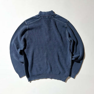 00's Tommy Bahama JEANS ハーフジップ インディゴ ニット セ－ター