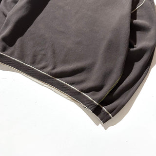 ～00's Tommy Bahama グレージュ×ブラウン リバーシブル ハーフジップ ニット セーター