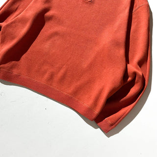 ～00's Tommy Bahama オレンジ×ブラウン リバーシブル ハーフジップ ニット セーター