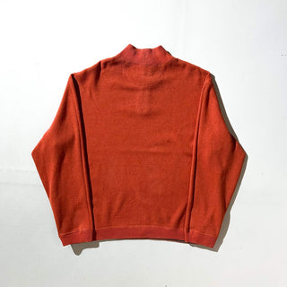 ～00's Tommy Bahama オレンジ×ブラウン リバーシブル ハーフジップ ニット セーター
