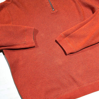 ～00's Tommy Bahama オレンジ×ブラウン リバーシブル ハーフジップ ニット セーター