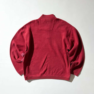 00's Tommy Bahama レッド×ブルーグレー リバーシブル ハーフジップ ニット セ－ター
