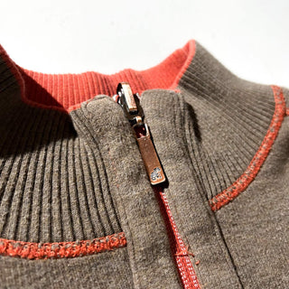 ～00's Tommy Bahama オレンジ×ブラウン リバーシブル ハーフジップ ニット セーター