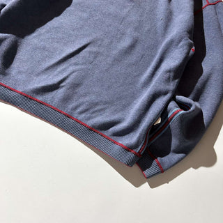 00's Tommy Bahama レッド×ブルーグレー リバーシブル ハーフジップ ニット セ－ター