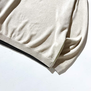 ～00's Tommy Bahama グレージュ×ブラウン リバーシブル ハーフジップ ニット セーター