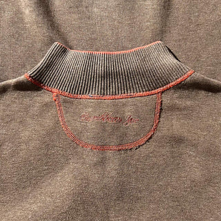～00's Tommy Bahama オレンジ×ブラウン リバーシブル ハーフジップ ニット セーター