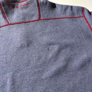 00's Tommy Bahama レッド×ブルーグレー リバーシブル ハーフジップ ニット セ－ター