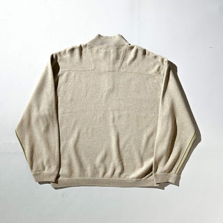 ～00's Tommy Bahama グレージュ×ブラウン リバーシブル ハーフジップ ニット セーター