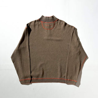 ～00's Tommy Bahama オレンジ×ブラウン リバーシブル ハーフジップ ニット セーター