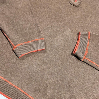 ～00's Tommy Bahama オレンジ×ブラウン リバーシブル ハーフジップ ニット セーター