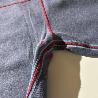 00's Tommy Bahama レッド×ブルーグレー リバーシブル ハーフジップ ニット セ－ター