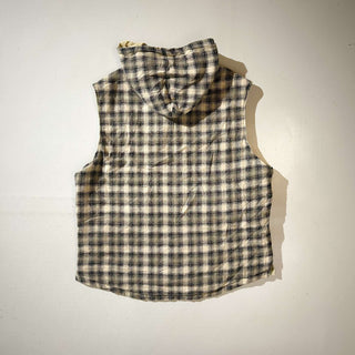 00's UNIONBAY チェック×チノ リバーシブル コットン フーディー ベスト