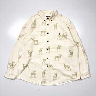 00's WOOLRICH アニマル柄 シャモア L/S シャツ