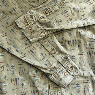 00's WOOLRICH 魚 総柄 ボタンダウン L/Sシャツ