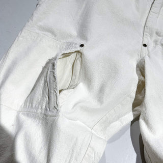 00's〜 オフホワイト ギミック デザイン ボロ ワイド ワーク パンツ
