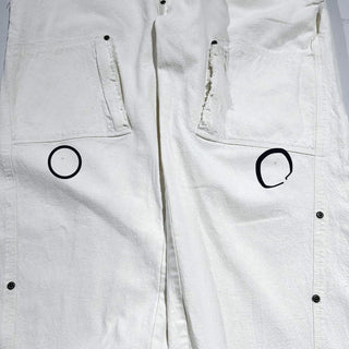 00's〜 オフホワイト ギミック デザイン ボロ ワイド ワーク パンツ