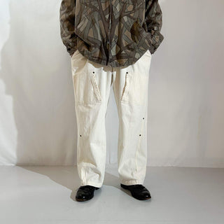 00's〜 オフホワイト ギミック デザイン ボロ ワイド ワーク パンツ