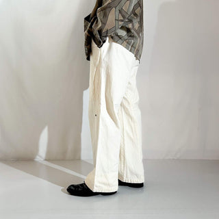 00's〜 オフホワイト ギミック デザイン ボロ ワイド ワーク パンツ