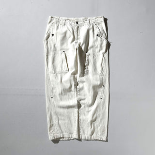 00's〜 オフホワイト ギミック デザイン ボロ ワイド ワーク パンツ