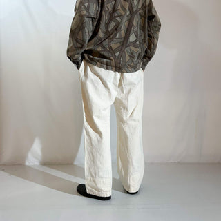 00's〜 オフホワイト ギミック デザイン ボロ ワイド ワーク パンツ
