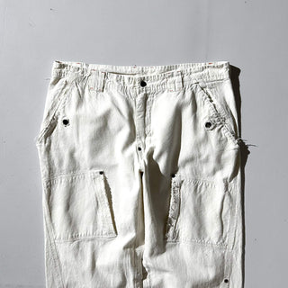 00's〜 オフホワイト ギミック デザイン ボロ ワイド ワーク パンツ
