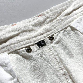 00's〜 オフホワイト ギミック デザイン ボロ ワイド ワーク パンツ