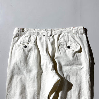 00's〜 オフホワイト ギミック デザイン ボロ ワイド ワーク パンツ