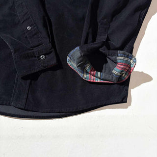 00's～ AMERICAN LIVING コットン コーデュロイ L/Sシャツ(ブラック)