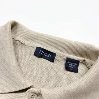 00's～ IZOD 太ピッチ ボーダー コットン ニットポロ セーター
