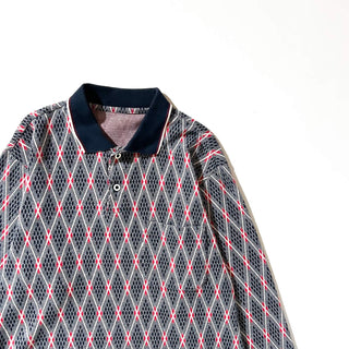 00's アーガイル L/S ニットポロシャツ
