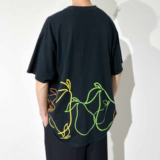 00's 巻きプリント アート Tシャツ