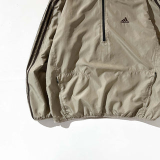 00's adidas ブラウン スリーストライプス ハーフジップ プルオーバー ジャケット