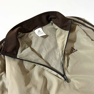 00's adidas ブラウン スリーストライプス ハーフジップ プルオーバー ジャケット