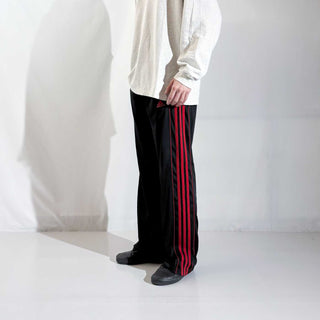 00's adidas トラック パンツ(ブラック×レッド)