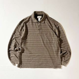 00's arnold parmer チェック 織り柄 L/S ポロシャツ