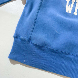 00's champion "premium reverse weave" 3連 カレッジプリント スウェットシャツ(コバルトブルー)