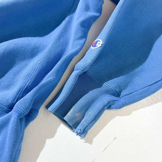 00's champion "premium reverse weave" 3連 カレッジプリント スウェットシャツ(コバルトブルー)