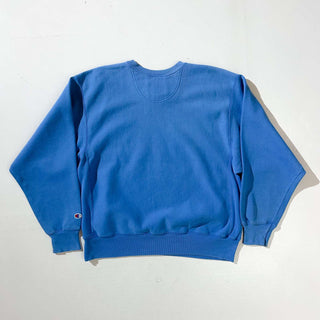 00's champion "premium reverse weave" 3連 カレッジプリント スウェットシャツ(コバルトブルー)