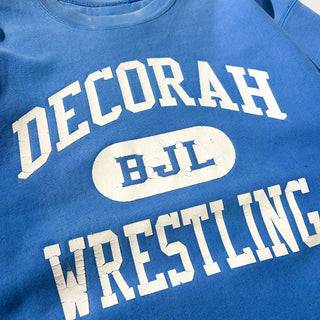 00's champion "premium reverse weave" 3連 カレッジプリント スウェットシャツ(コバルトブルー)