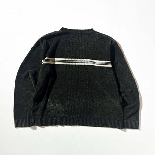 00's croft & barrow センターライン  モールニット セーター(オリーブ)