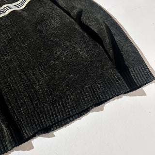 00's croft & barrow センターライン  モールニット セーター(オリーブ)