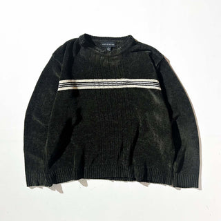 00's croft & barrow センターライン  モールニット セーター(オリーブ)
