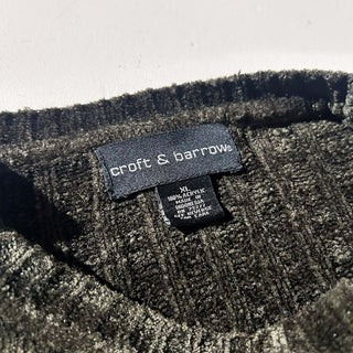 00's croft & barrow センターライン  モールニット セーター(オリーブ)