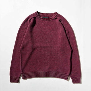 ～00's croft & barrow メランジ コットン ニット セーター(レッド×バーガンディ)