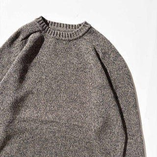 ～00's croft & barrow メランジ コットン ニット セーター(ブラウン×ダークブラウン)